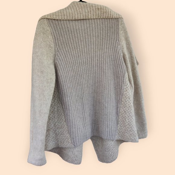 Loft Large Cardigan Wool Ann Taylor Beige Cream Soft Warm Knit Office Loungewear - Picture 2 of 8